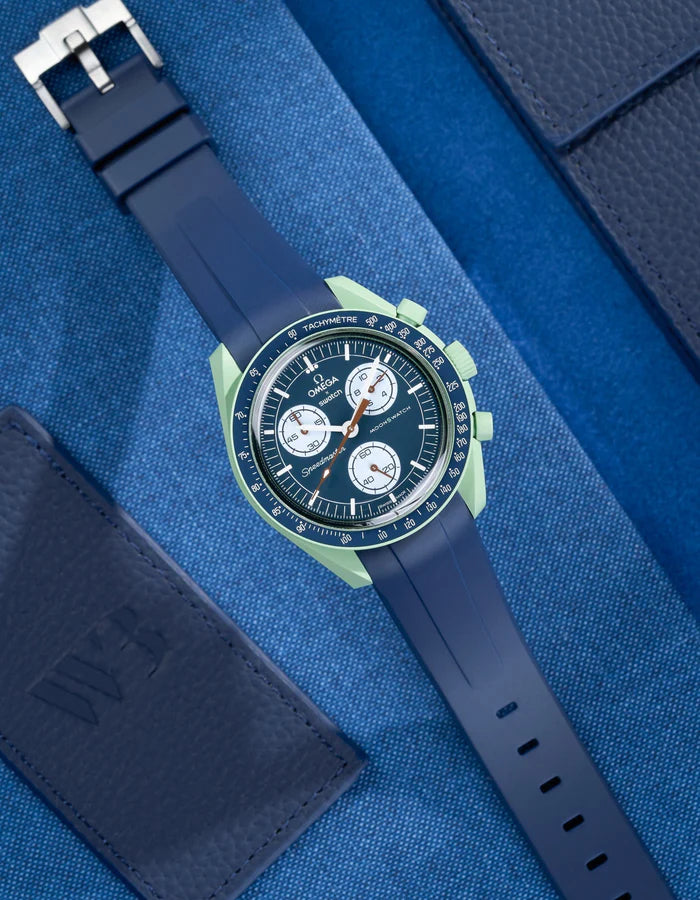 Pulseira de borracha curva - Azul