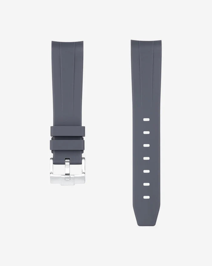 Pulseira de borracha curva - cinza
