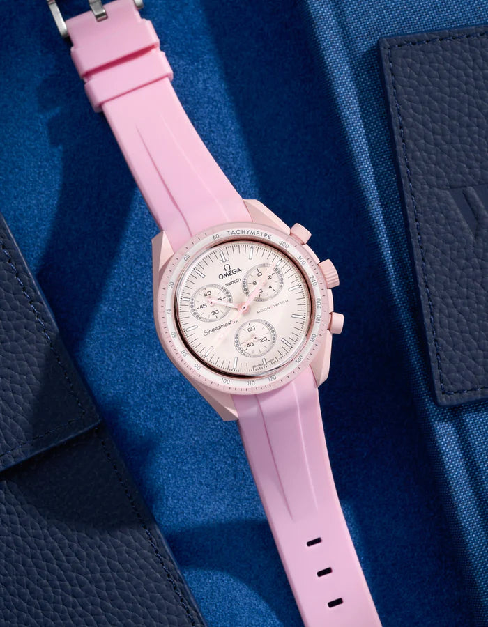 Pulseira de borracha curva - Rosa