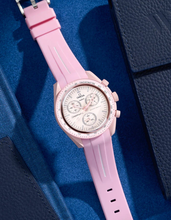 Pulseira de borracha curva - Rosa