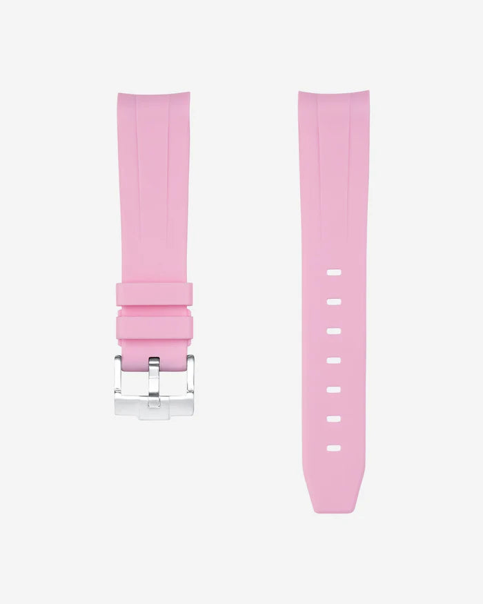 Pulseira de borracha curva - Rosa