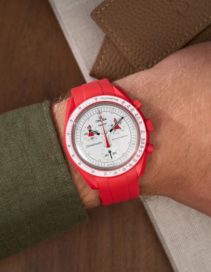 Pulseira de borracha curva - Vermelha