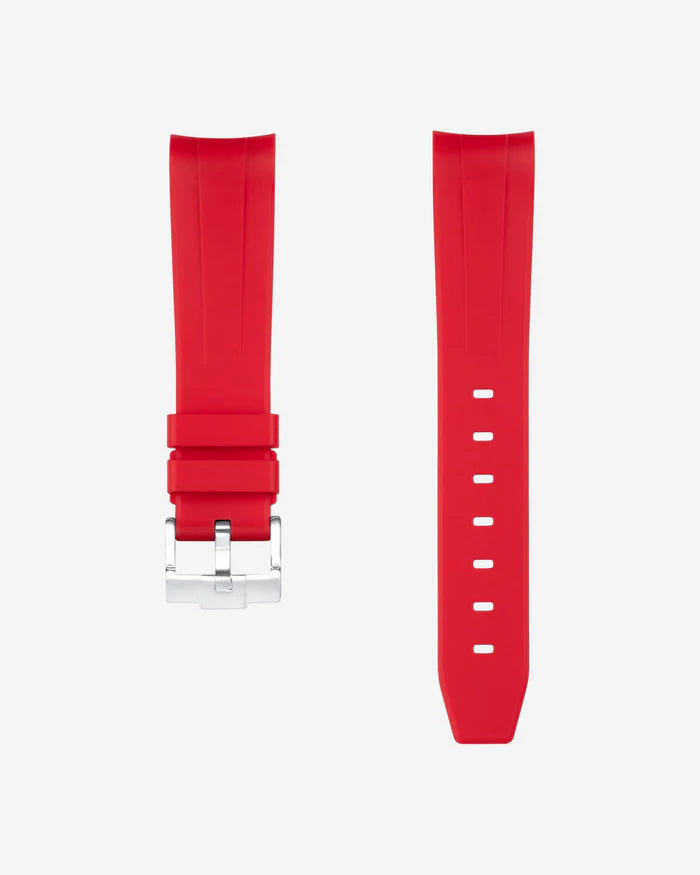 Pulseira de borracha curva - Vermelha