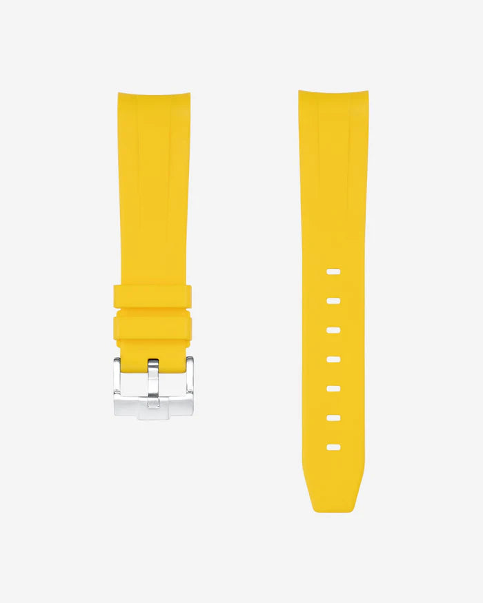 Pulseira de borracha curva - Amarelo