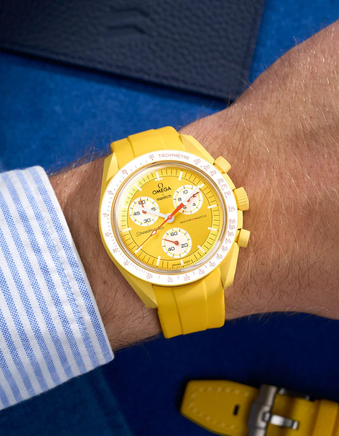 Pulseira de borracha curva - Amarelo